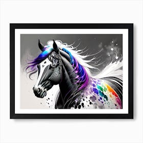 Rainbow Horse Painting 1 Art Print