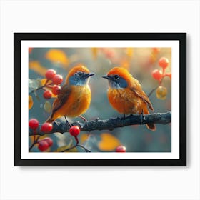 Beautiful Bird on a branch 18 Art Print