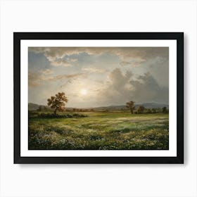 Sunset In The Meadow 1 Art Print