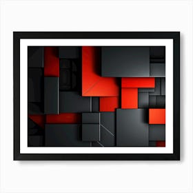 Black And Red Art Print