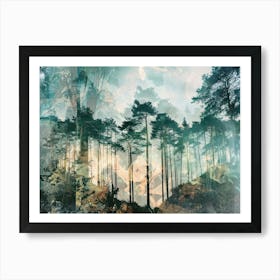 Vintage Forest Photo Collage 4 Art Print