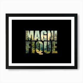 Magnifique Poster Retro Landscape Illustration 8 Art Print