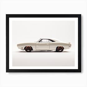 Toy Car 69 Dodge Charger Daytona White Art Print