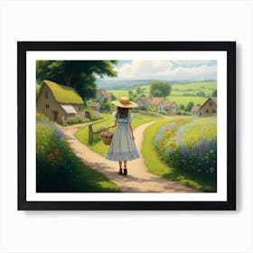 Girl In A Field 1 Art Print