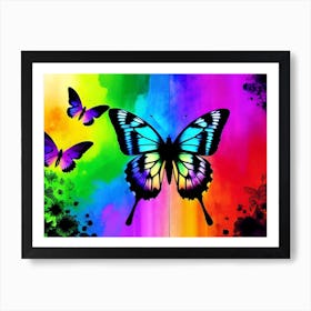 Rainbow Butterflies Art Print