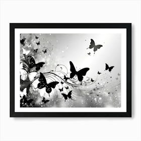Black And White Butterflies 22 Art Print
