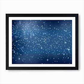 Ice Blue Shining Star Background Art Print