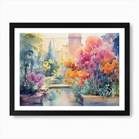 Watercolour Of A Garden Art Print