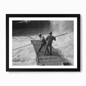 Indians Fishing For Salmon, Celilo Falls, Oregon By Russell Lee Art Print