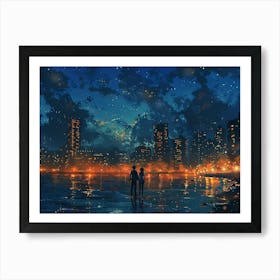 Night City Skyline Art Print