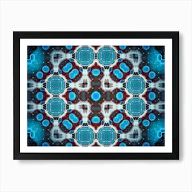 Pattern And Texture Space Blue Watercolor And Alcohol Ink 2 Art Print