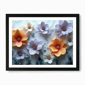 3d Artwork Flowers Poster