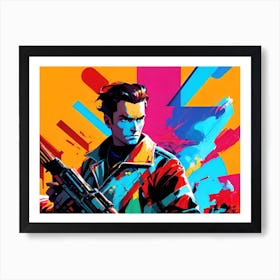 Man Holding A Gun Art Print