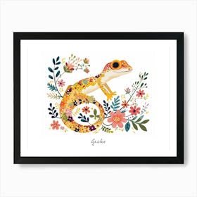 Little Floral Gecko 1 Poster Art Print
