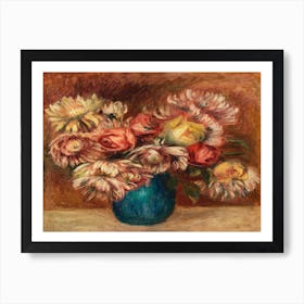 Flowers In A Green Vase, Pierre Auguste Renoir 1 Art Print