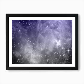 Light Purple Grey Galaxy Space Background Art Print