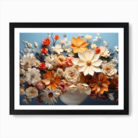 Floral Waltz Bouquets And Wildflowers Art Print