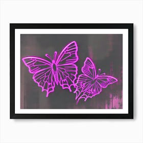 Neon Butterflies 1 Art Print