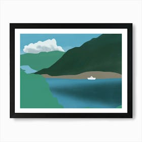 Paper Boat In The Water Art Print