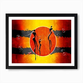 Tribal African Art Illustration In Painting Style 218 Art Print