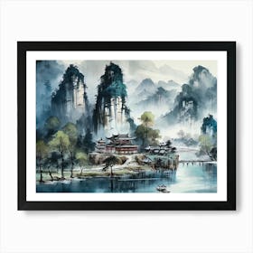 Chinese Landscape Painting 9 Art Print