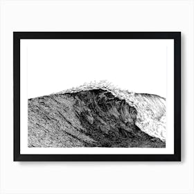 Ocean Wave In Black And White Art Print