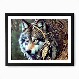 Native American Wolf 3 Art Print