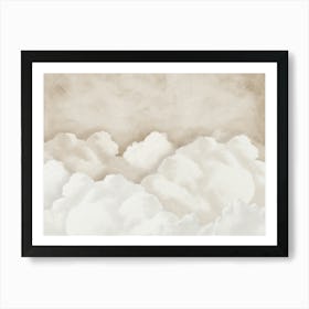 Beige Cloudy Sky Art Print