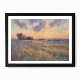 Western Sunset Landscapes Great Plains 1 Art Print