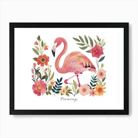 Little Floral Flamingo 2 Poster Art Print