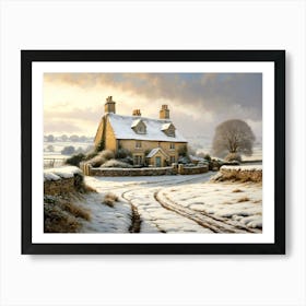 Country Cottage In Winter Art Print