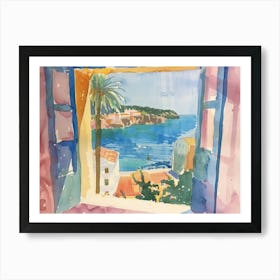 Menorca From The Window View Painting 1 Art Print