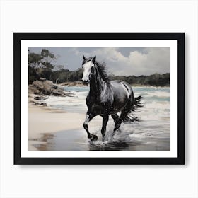 A Horse Oil Painting In Hyams Beach, Australia, Landscape 4 Art Print