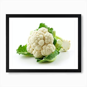 Cauliflower On White Background 1 Art Print