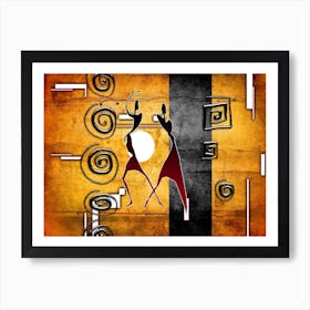 Tribal African Art Illustration In Painting Style 119 Art Print