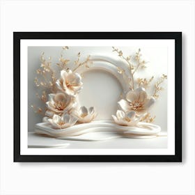 3d Model Of Flowers Art Print