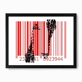 Funny Barcode Animals Art Illustration In Painting Style 114 Art Print