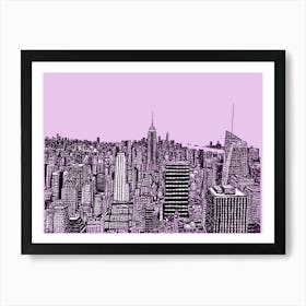 Purple New York Skyline, View from the Top of the Rock Poster