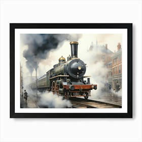 Leonardo Diffusion Xl Watercolour Of A Vintage Steampowered Lo 2 Upscaled Upscaled Art Print