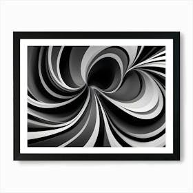 Abstract Black And White Swirling Pattern 12 Art Print