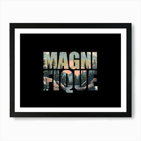 Magnifique Poster Retro Mountains Illustration 5 Art Print