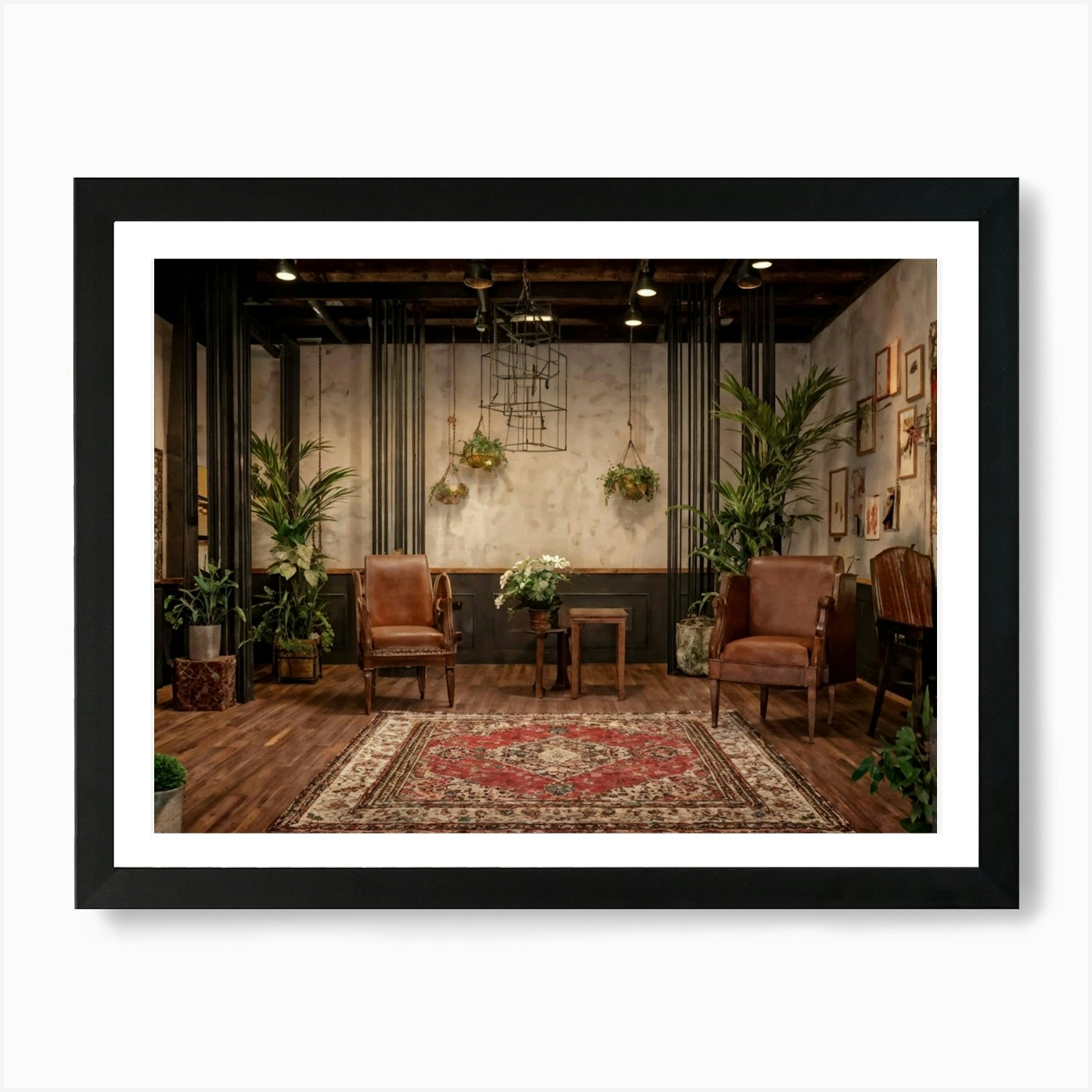 Grimy Vintage Hardwood Flooring Int Framed Wall Art Poster Canvas Print Picture