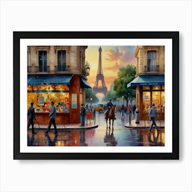 Paris At Dusk Art Print