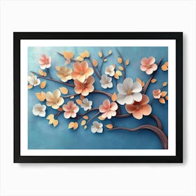 Paper Flower Tree Art Print