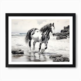 A Horse Oil Painting In Maui Beaches Hawaii, Usa, Landscape 4 Art Print