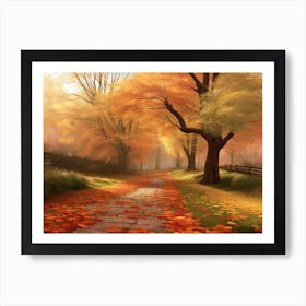 Autumn Lane #3 Art Print