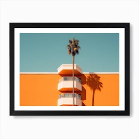 Hotel California Style Building With A Palm Summer Photography Art Print