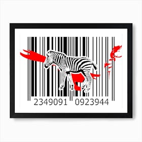 Funny Barcode Animals Art Illustration In Painting Style 080 Art Print