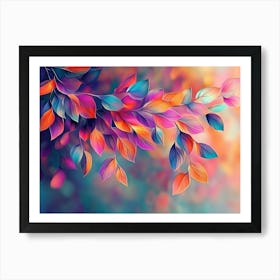 Colorful Leaves Wallpaper 1 Art Print