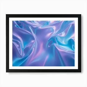 Abstract Image Of A Rippling, Iridescent Surface In Shades Of Blue And Pink Art Print